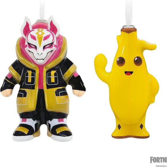 Fortnite Drift and Peely Hallmark Decoupage Christmas Ornaments, Set of 2 - Picture 2 of 7